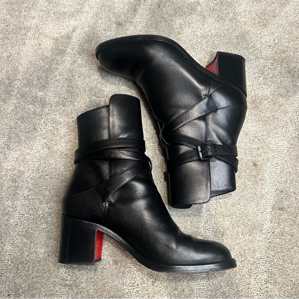 Christian Louboutin Karistrap Black Heeled Ankle Boots